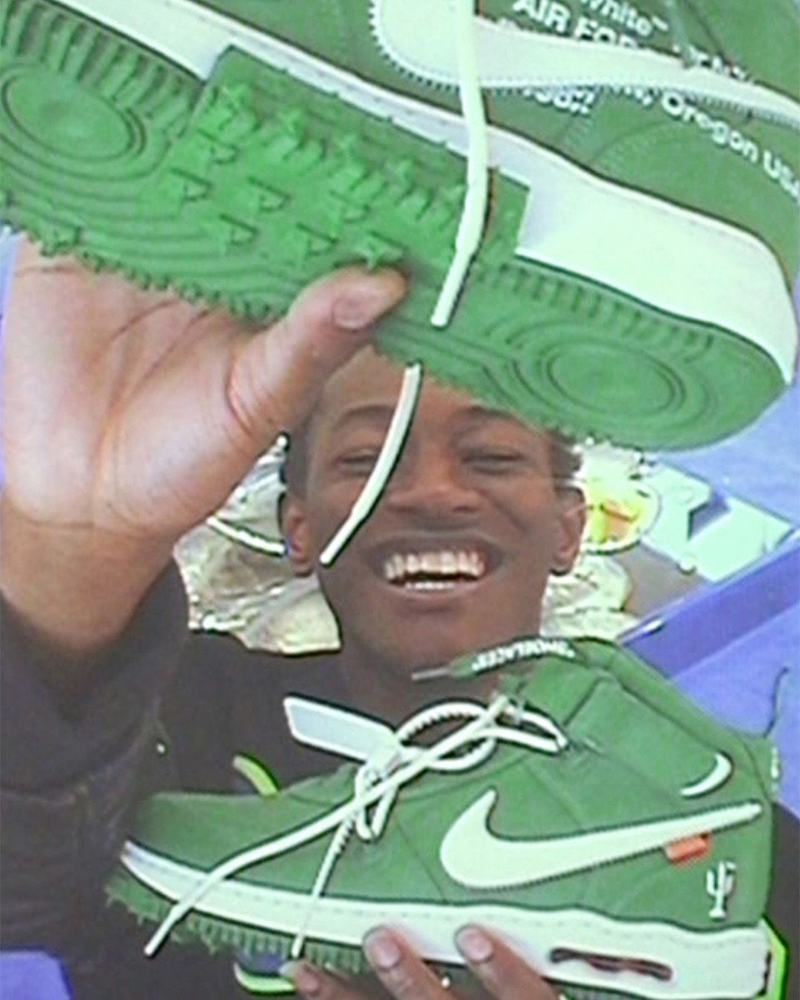 حذاء AF1 بجزء علوي متوسّط ولون أخضر صنوبري من Off-White وNike